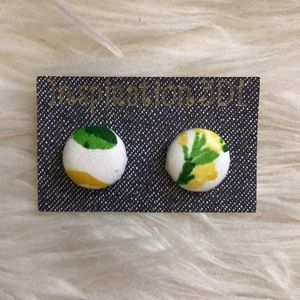 🍋Lemon Vines Handmade Button Earrings